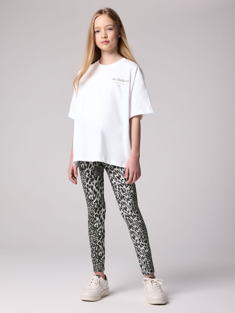 smALLSAINTS Leopard Underground Oversized T-Shirt and Legging Girls Set - Image 1 of 9