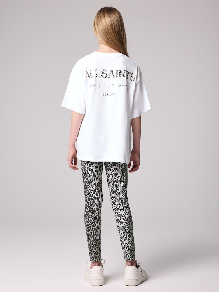 smALLSAINTS Leopard Underground Oversized T-Shirt and Legging Girls Set - Image 2 of 9