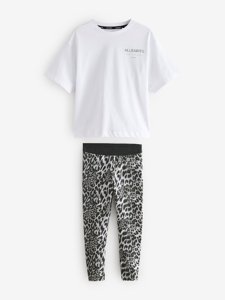 smALLSAINTS Leopard Underground Oversized T-Shirt and Legging Girls Set - Image 7 of 9