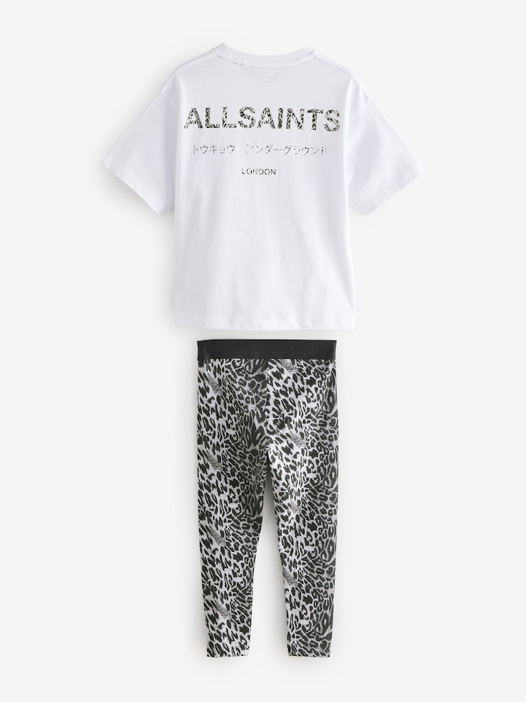 smALLSAINTS Leopard Underground Oversized T-Shirt and Legging Girls Set - Image 8 of 9