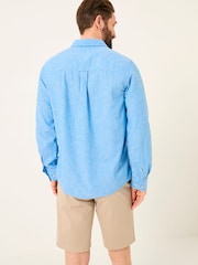 FatFace Bugle Bright Blue Linen Cotton Shirt - Image 2 of 5