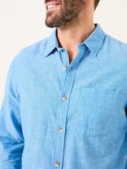 FatFace Bugle Bright Blue Linen Cotton Shirt - Image 3 of 5