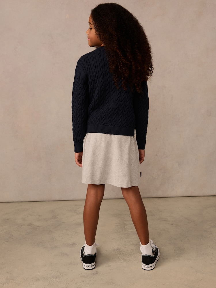 Superdry Navy Cable Knit Cardigan - Image 3 of 8