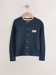 Superdry Navy Cable Knit Cardigan - Image 5 of 8