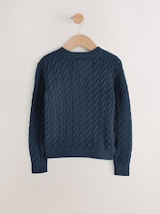 Superdry Navy Cable Knit Cardigan - Image 6 of 8