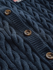 Superdry Navy Cable Knit Cardigan - Image 8 of 8