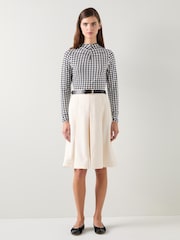 LK Bennett Black Laurie Gingham Print Turtle Neck Top - Image 1 of 3