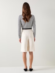 LK Bennett Black Laurie Gingham Print Turtle Neck Top - Image 2 of 3