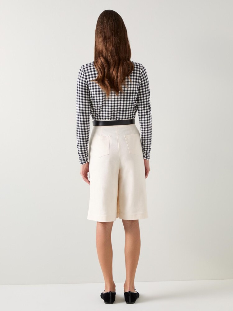 LK Bennett Black Laurie Gingham Print Turtle Neck Top - Image 2 of 3