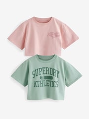 Superdry Cropped T-Shirts 2 Pack - Image 1 of 6