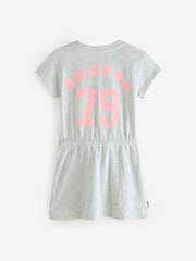 Superdry Grey Crack Printed 100% Organic Cotton Dress - Image 6 of 11