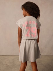 Superdry Grey Crack Printed 100% Organic Cotton Dress - Image 7 of 11