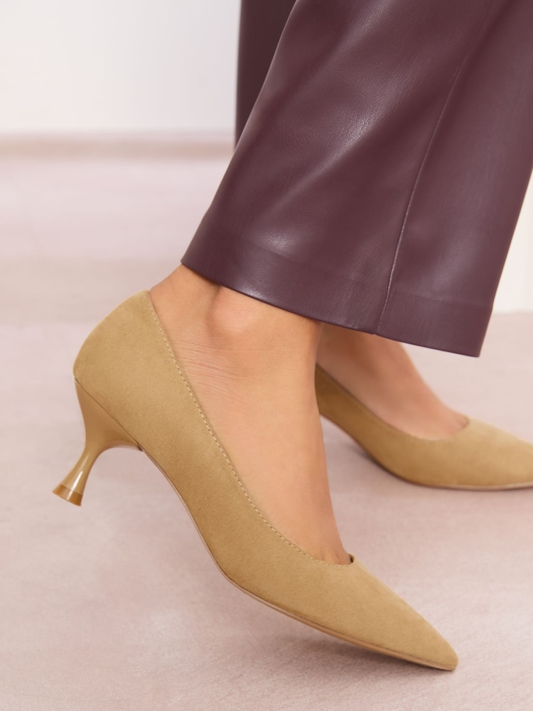 Friends Like These Camel Standard Fit Standard Fit Comfort Pointed Toe Kitten Heel Courts - Image 2 of 5