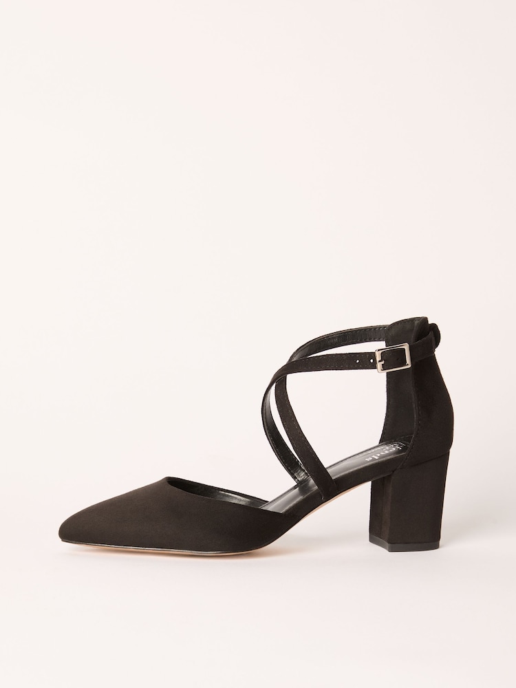 Friends Like These Cross Strap Block talons Faux suède Courts - Image 5 of 5