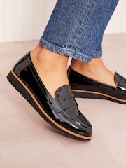 Friends Like These Black Comfort Patent Faux Leather Flat Loafers - Image 2 of 5
