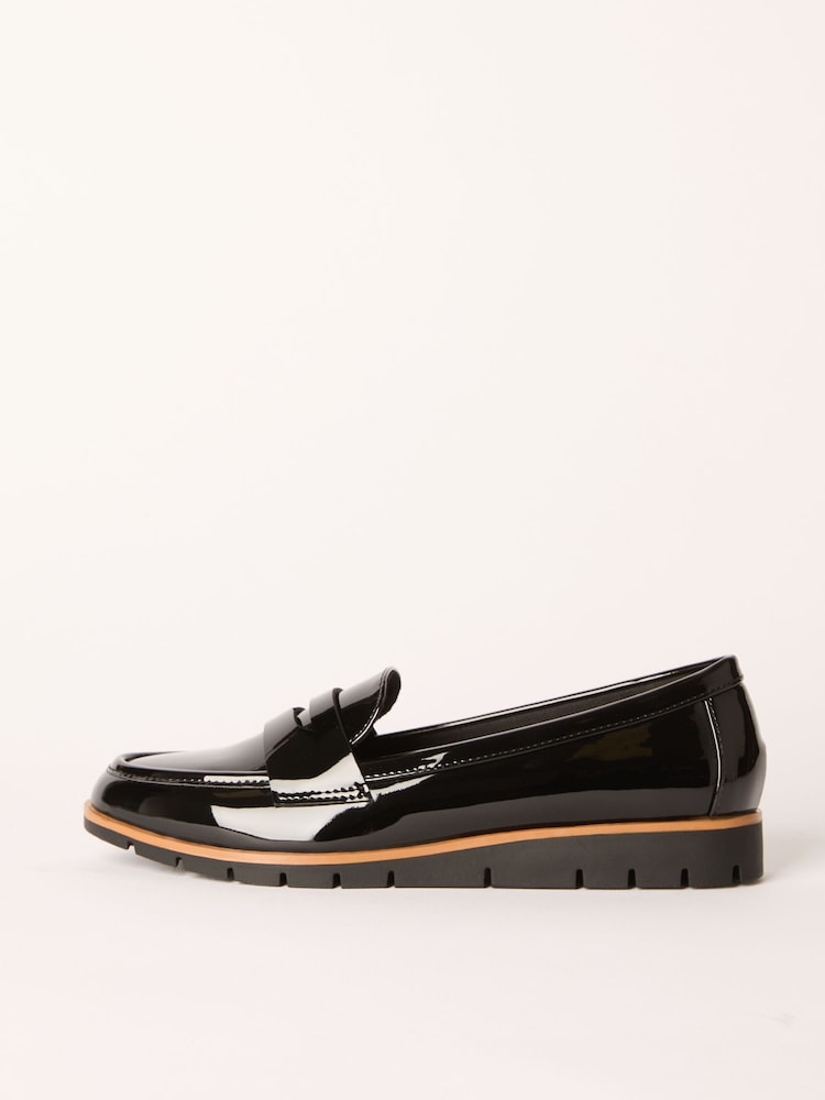 Friends Like These Black Comfort Patent Faux Leather Flat Loafers - Image 5 of 5