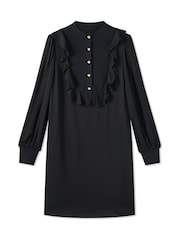 LK Bennett Black Daisy Crepe Dress With Knit Trim - Image 4 of 4