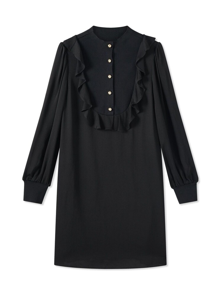 LK Bennett Black Daisy Crepe Dress With Knit Trim - Image 4 of 4 LK Bennett Black Daisy Crepe Dress With Knit Trim - Image 4 of 4