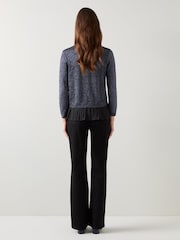 LK Bennett Black Mary Pleated Detail Knit Jumper - Image 2 of 3