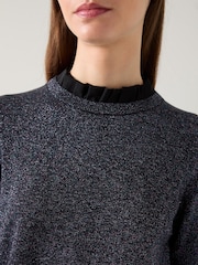 LK Bennett Black Mary Pleated Detail Knit Jumper - Image 3 of 3