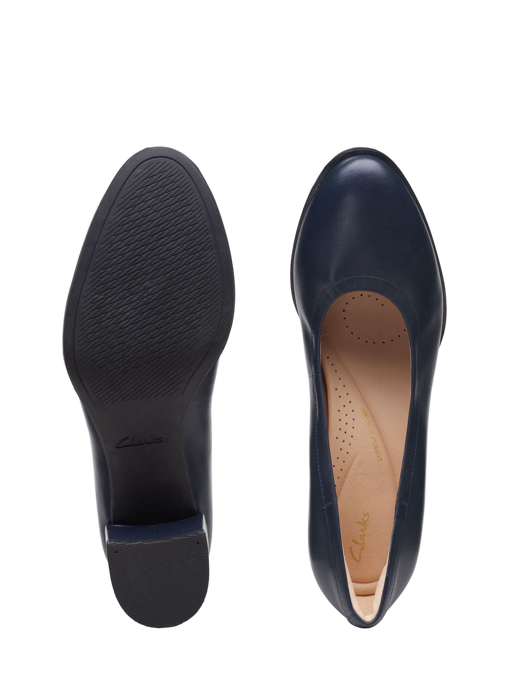 Clarks navy court shoes outlet