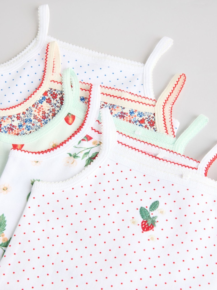 White Strawberry Baby Strappy Vest Bodysuits 5 Pack - Image 10 of 13