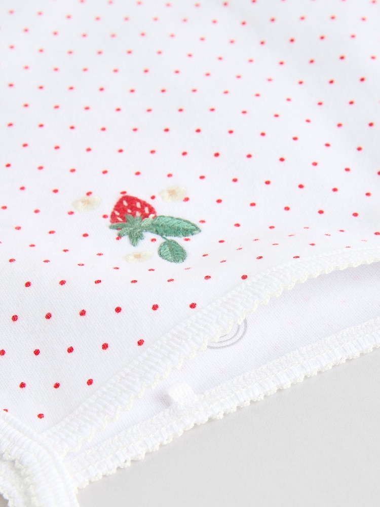 White Strawberry Baby Strappy Vest Bodysuits 5 Pack - Image 11 of 13