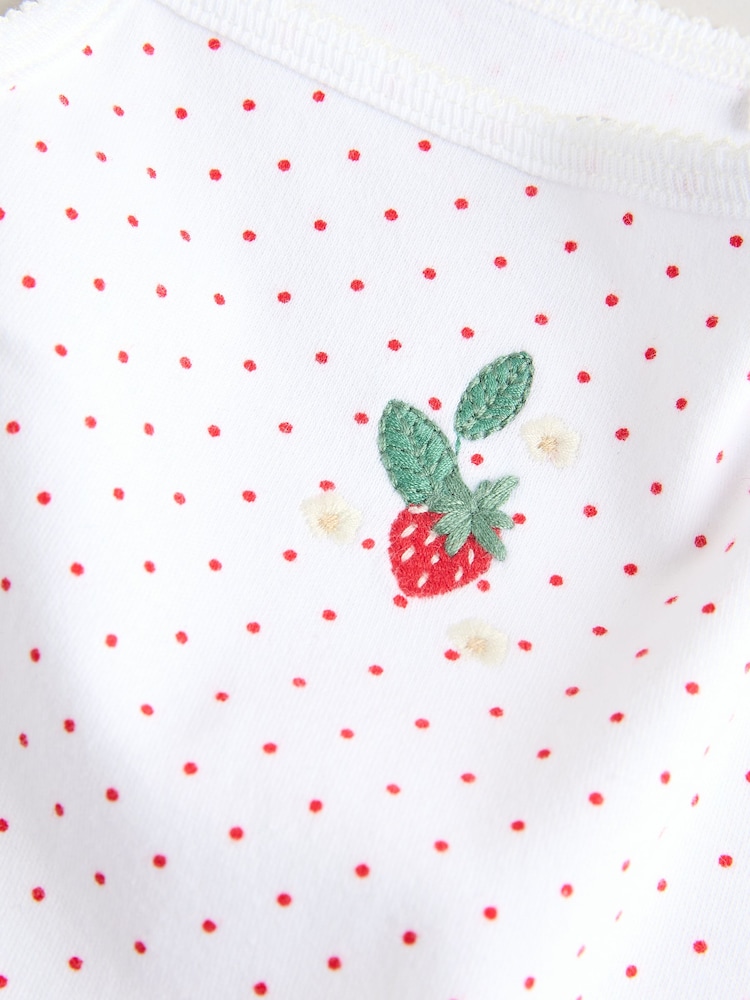 White Strawberry Baby Strappy Vest Bodysuits 5 Pack - Image 13 of 13