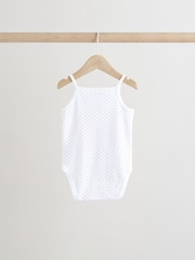 White Strawberry Baby Strappy Vest Bodysuits 5 Pack - Image 4 of 13