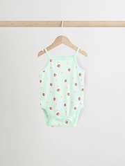 White Strawberry Baby Strappy Vest Bodysuits 5 Pack - Image 6 of 13