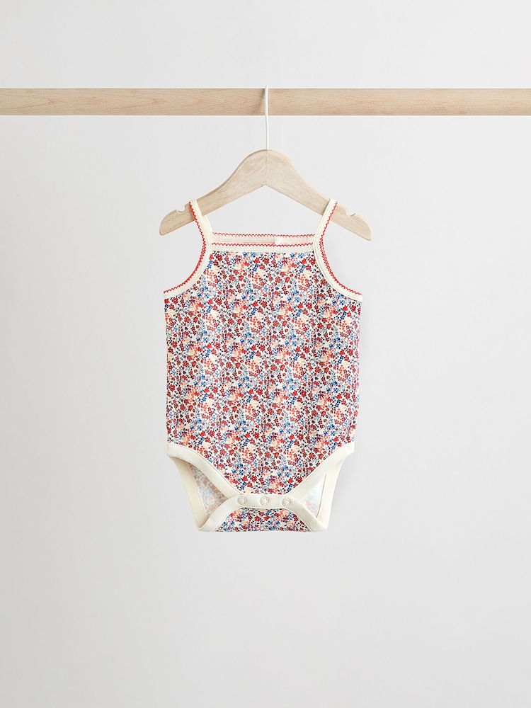 White Strawberry Baby Strappy Vest Bodysuits 5 Pack - Image 7 of 13