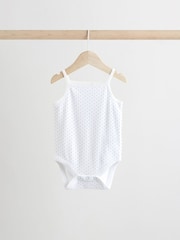 White Strawberry Baby Strappy Vest Bodysuits 5 Pack - Image 8 of 13