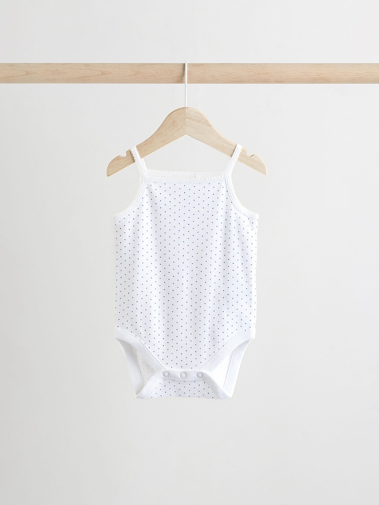 White Strawberry Baby Strappy Vest Bodysuits 5 Pack - Image 8 of 13