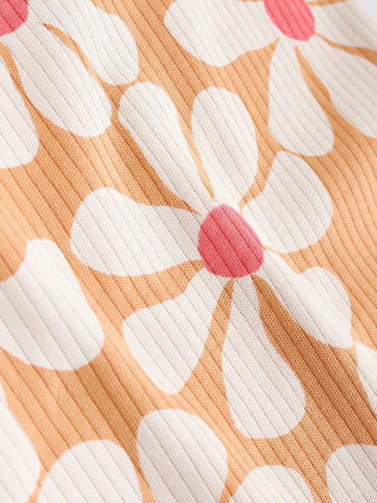 Cream/Brown Baby Short Sleeve 100% Cotton Bodysuits 5 Pack - Image 11 of 12
