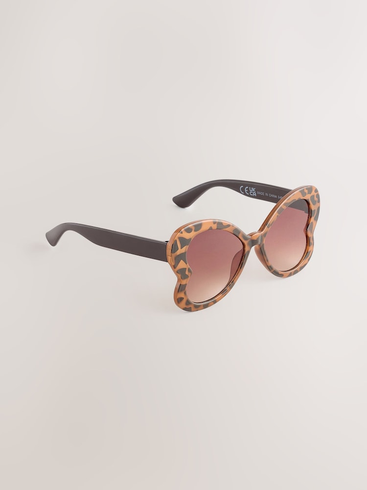Tortoiseshell Brown Kids Novelty Butterfly Sunglasses - Image 2 of 4