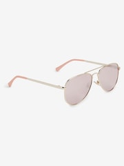 ורוד/ירוק - Kids Aviator-Style Sunglasses - Image 1 of 4