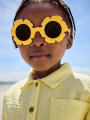 Yellow Kids Flower Sunglasses - Image 1 of 4