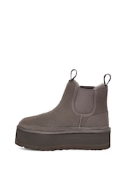 UGG Grey Neumel Platform Chelsea Boots - Image 2 of 5