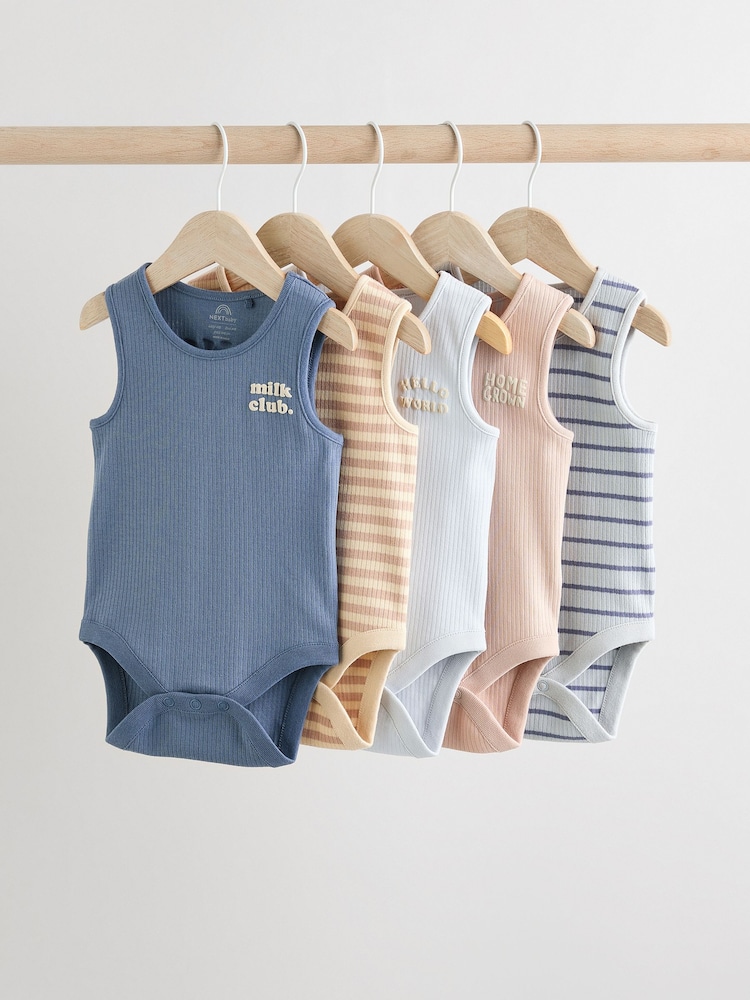 Minerals 100% Cotton Baby Vest Bodysuits 5 Pack - Image 1 of 15 Minerals 100% Cotton Baby Vest Bodysuits 5 Pack - Image 1 of 15