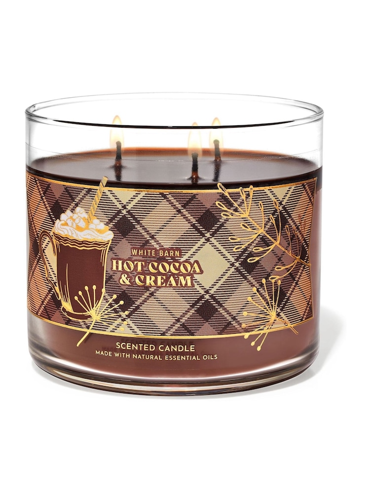 Bath & Body Works Hot Cocoa and Cream Christmas Novelty 3-Wick Candle 14.5 oz / 411 g - Image 1 of 1 Bath & Body Works Hot Cocoa and Cream Christmas Novelty 3-Wick Candle 14.5 oz / 411 g - Image 1 of 1