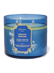 Bath & Body Works Sweater Weather Colored Glass Christmas 3-Wick Candle 14.5 oz / 411 g - Image 1 of 1