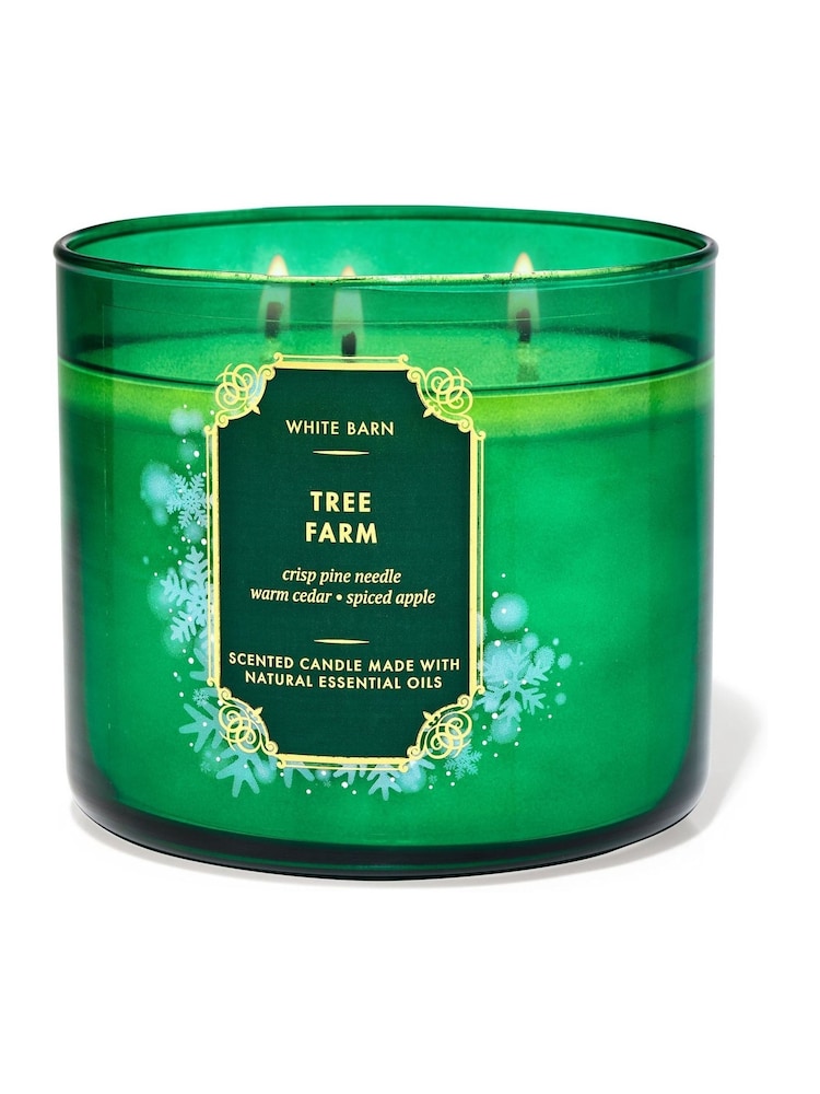 Bath & Body Works Tree Farm Colored Glass Christmas 3-Wick Candle 14.5 oz / 411 g - Image 1 of 1 Bath & Body Works Tree Farm Colored Glass Christmas 3-Wick Candle 14.5 oz / 411 g - Image 1 of 1