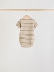 Multi Stripe Short Sleeve Baby Bodysuits 5 Pack - Image 4 of 13