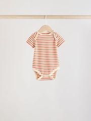 Multi Stripe Short Sleeve Baby Bodysuits 5 Pack - Image 6 of 13