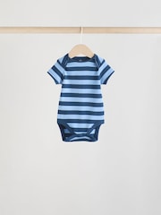 Multi Stripe Short Sleeve Baby Bodysuits 5 Pack - Image 7 of 13