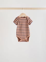 Multi Stripe Short Sleeve Baby Bodysuits 5 Pack - Image 8 of 13