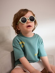 Green Check Round Sunglasses - Image 2 of 5