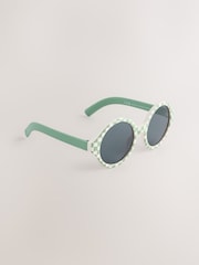 Green Check Round Sunglasses - Image 3 of 5