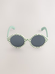Green Check Round Sunglasses - Image 4 of 5