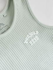 Neutral Brown/ Mint Green Slogan - Pack de 3 bodis sin mangas para bebé - Imagen 5 de 10